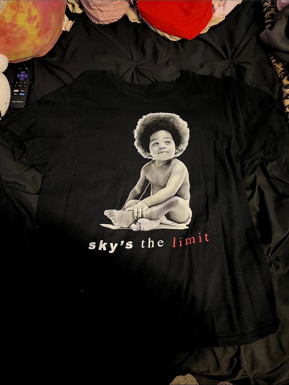 Kids Black Graphic Tee - 'sky's the limit' Baby Print